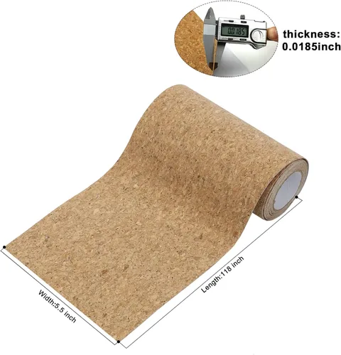 Vista 3 de Rollo de corcho autoadhesivo en la parte trasera, revestimiento de cajón de corcho natural de 0.002 in de grosor para manualidades, hojas de papel