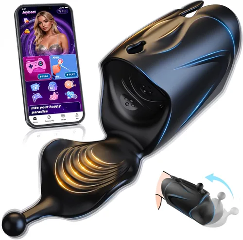 Vista 9 de Juguetes sexuales masculinos para hombres, masturbador masculino, vibrador de entrenamiento de pene con control por app, juguete sexual vibrador