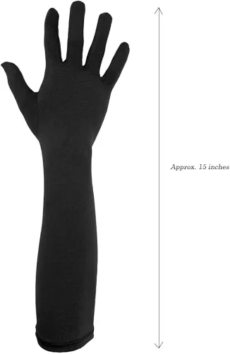 Vista 2 de Aniler Disfraz unisex de 15 pulgadas de longitud del codo de Halloween de 20 años guantes elásticos de color sólido