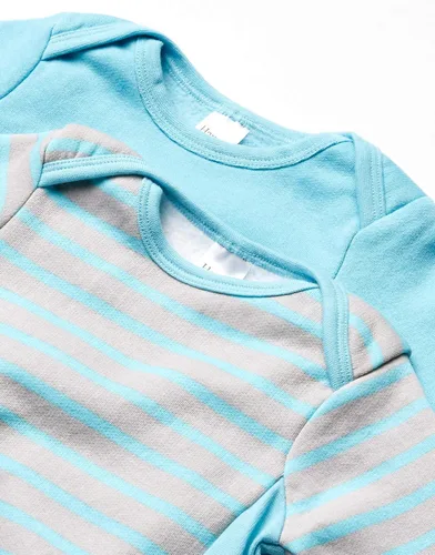 Vista 5 de Hanes Ultimate baby girls Crew Sweatshirt Pullover Sweater Light Grey StripeTurquoise Solid 12-18 Months US