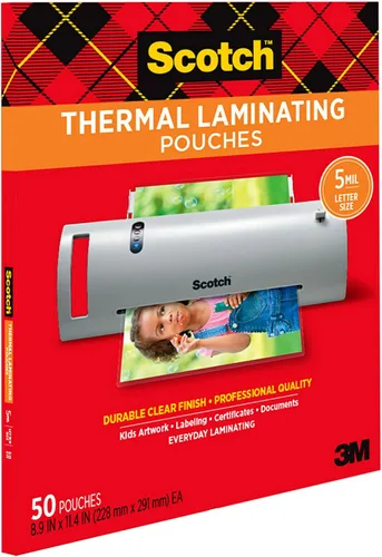 Vista 10 de Fundas térmicas de Scotch, de 5 mil, 8.9 x 11.4 pulgadas Paquete de 50