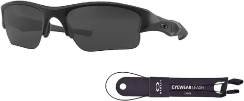 Vista 2 de Oakley Flak Jacket XLJ OO9009 Rectangle Sunglasses for Men+ BUNDLE Leash + BUNDLE with Designer iWear Care Kit