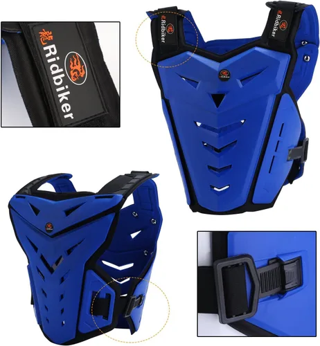 Vista 3 de Chaleco de Armadura Corporal para Motocicleta Equipo de Dirt Bike, Protector de Pecho Equipo de Motocross Protector de Pecho y Espalda