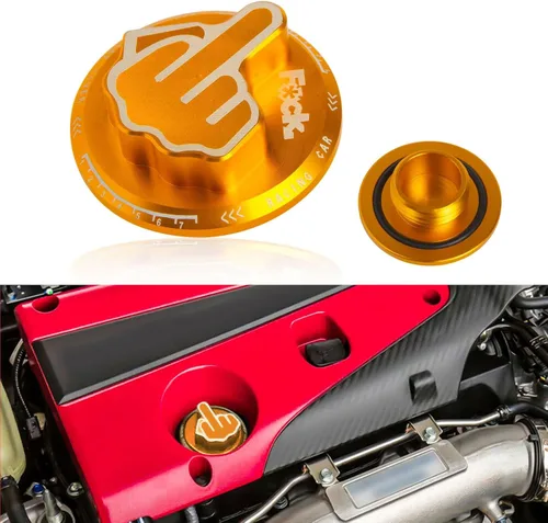 Vista 8 de x xotic tech Tapa de tanque de combustible de gas negro de aleación con dedo medio roscado compatible con Toyota Corolla Camry 4Runner Highlander