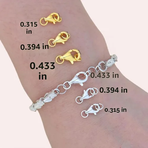 Vista 4 de OHINGLT - Cierres de pinza de langosta con 2 anillos cerrados, cierre de joyería de plata 12 piezas plateadas