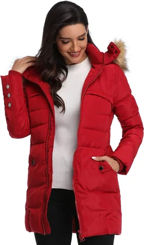 Vista 5 de Epsion - Chaqueta de invierno con capucha acolchada de plumón larga para mujer