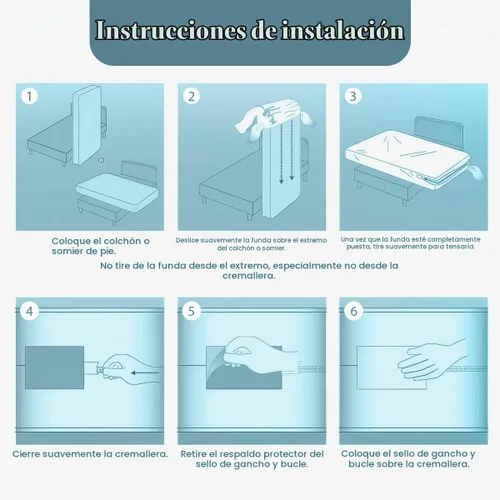 Vista 6 de Utopia Bedding - Protector de colchón Twin con zíper, 100% impermeable, a prueba de chinches y ácaros del polvo, funda para colchón absorbente de 6