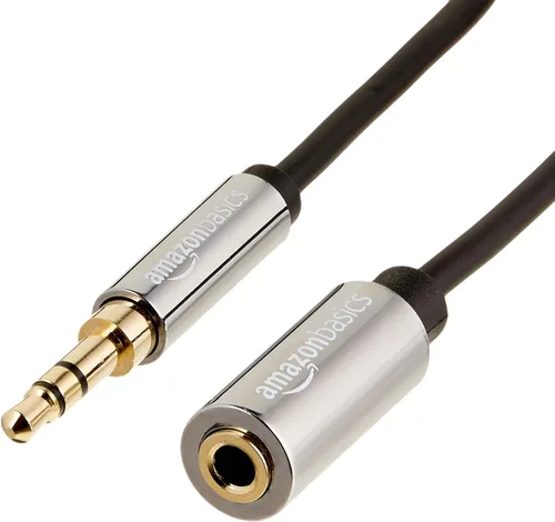 Vista 10 de Amazon Basics paquete de 10 cables de extensión de audio con conector auxiliar de 3.5mm, macho a hembra, adaptador para auriculares o smartphone, 6