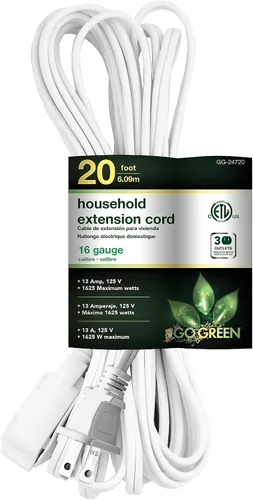 Vista 12 de Go Green Power Inc. Cable de extensión para el hogar de 16/2 de 6 pies con 3 tomas, color marrón, discreto, sin torceduras, cubiertas de seguridad