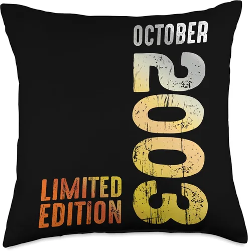 Vista 4 de Since October 2003 Retro 2003 Vintage 2003 October Throw Pillow