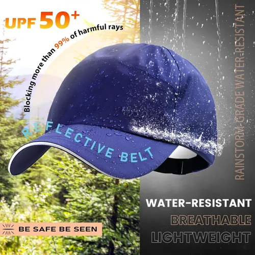 Vista 61 de Gorra de béisbol impermeable para hombre, sombrero de lluvia plegable para correr al aire libre, sombrero de pesca solar