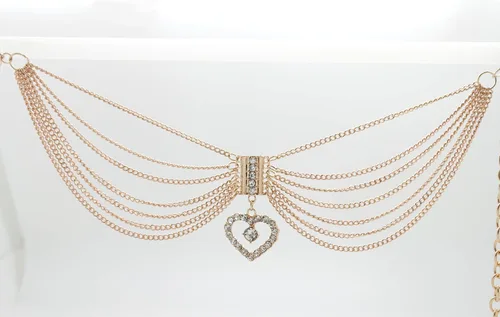 Vista 6 de TFJ - Pulsera de botas para mujer, cadena de metal dorado brillante, estilo occidental, estilo occidental, dije de amor, Metal