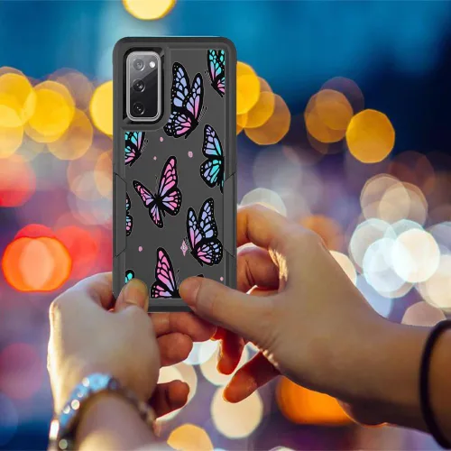 Vista 7 de Funda para teléfono Galaxy S20 FE 5G, funda de mariposa para Samsung Galaxy S20fe, funda resistente para Samsung S20 FE 5G/4G, funda protectora