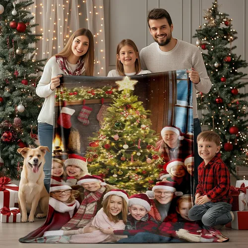 Vista 7 de Gowelly Manta personalizada con imagen, manta personalizada con fotos para adultos, niños, familia, mejores amigos en cumpleaños, Navidad, boda