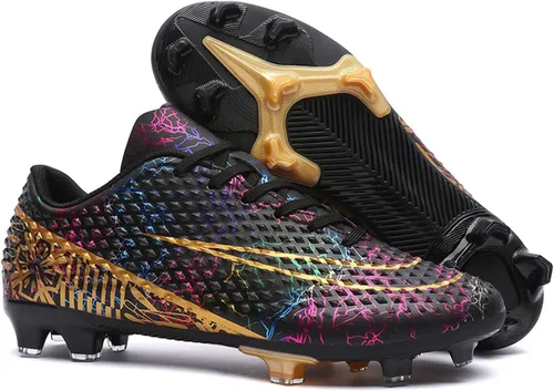 Vista 4 de Zapatos de fútbol para hombre, tacos de entrenamiento profesional, para césped TFAG, para exteriores, interiores, botas de fútbol para interiores