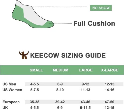 Vista 6 de KEECOW Performance Comfort No Show Ankle Cushioned Socks for Men & Women, Athletic, Tab, Short, Socks for Running, Outdoor