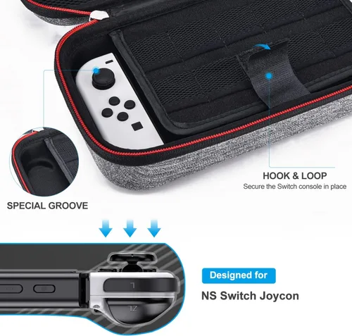 Vista 3 de Paquete de accesorios Switch OLED - innoAura - Paquete de interruptores 18 en 1 con funda para interruptor, funda de juego para interruptor