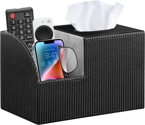 Vista 11 de Funda cuadrada de piel sintética para caja de pañuelos – Soporte multifuncional para caja de pañuelos, cubierta de caja de pañuelos