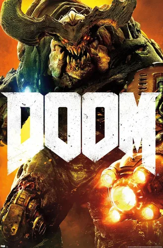 Vista 9 de Trends International Doom - Cyber Demon Wall Poster, 22.4L x 14.7W, Barnwood Framed Version