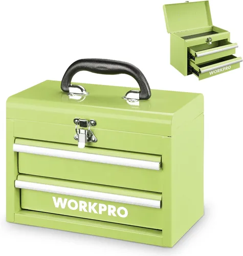 Vista 11 de WORKPRO Mini caja de herramientas de metal portátil con 2 cajones