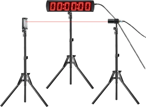 Vista 7 de Temporizador de Reloj de Láser con Batería Incorporada – Sistema de Cronometraje de Puerta Láser con Cable para Carreras de Velocidad, Eventos