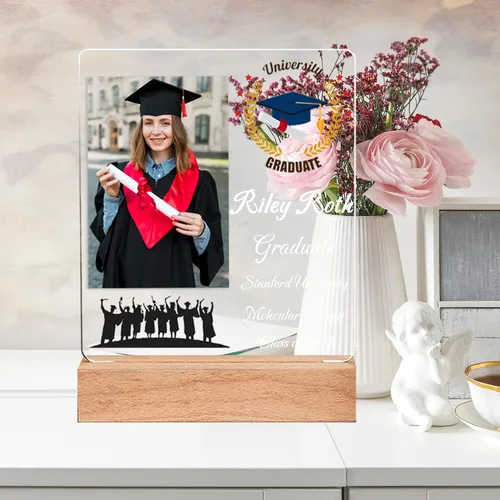 Vista 4 de Placa acrílica personalizada con foto de graduado, placa de graduación con foto personalizada, regalos de graduación personalizados para ella