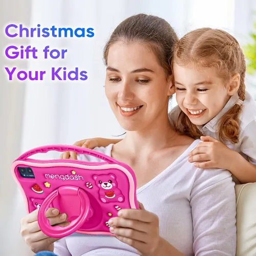 Vista 11 de Tablet para Niños MengDash, Tablet de 10.1 Pulgadas para Niños de 3-10 Años, Tablet Educativa para Niños Pequeños Android 14, 8GB RAM+64GB ROM Rojo