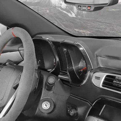 Vista 4 de Panel de ajuste de fibra de carbono para tablero, bisel de marco de tablero para Chevrolet Chevy Camaro 2010-2015