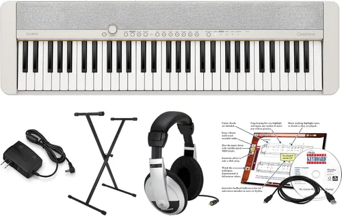 Vista 8 de Casio CT-S1 - Paquete educativo con soporte y software de instrucción eMedia, adaptador de CA y auriculares, color negro