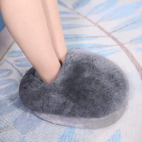 Vista 5 de Linkidea Calentadores de pies eléctricos con calefacción USB para hombres y mujeres, calentador de pies con almohadilla térmica, color gris