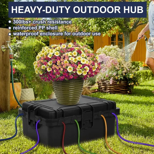 Vista 3 de Caja eléctrica grande para exteriores, impermeable, cubierta de cable de extensión IP54, resistente a la intemperie, protege la regleta