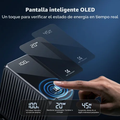 Vista 4 de K&F CONCEPT Batería de repuesto NP-F970 de 10500mAh, PD45W USB-C 2H carga