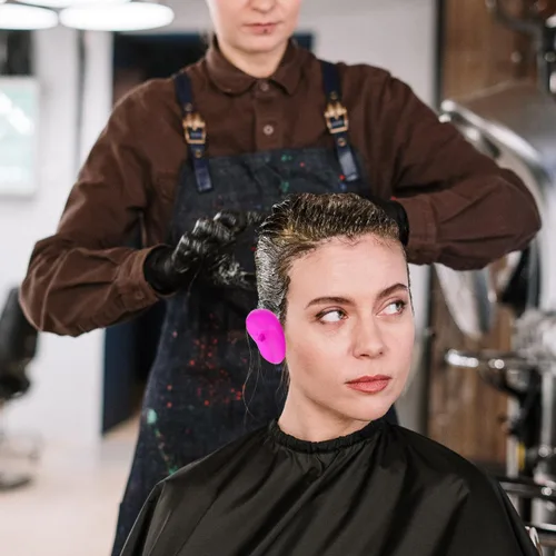 Vista 4 de COHEALI 3 pares de orejeras de silicona para peluquería, protección impermeable para los oídos, para tinte para el cabello, permanente, resaltado
