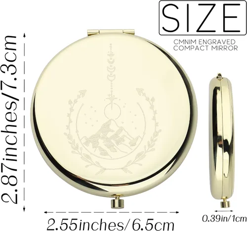 Vista 5 de CMNIM Fantasy Book Gift Mirror Book Lover Merchandise Jewelry Book Series Espejo de maquillaje compacto para Book Nerd
