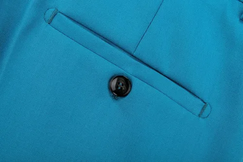 Vista 6 de MOGU Traje ajustado de 2 piezas para hombre, para baile de graduación, negocios, boda, baile (chaqueta de traje + pantalones)
