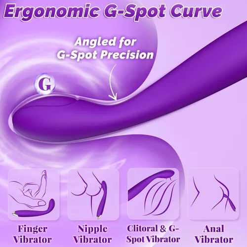 Vista 2 de Vibrador para adultos, juguetes sexuales para mujeres, vibrador de punto G para clítoris con 10 modos de vibración, vibradores recargables