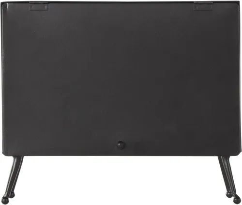 Vista 6 de Deco 79 Reloj rectangular de metal con esfera de reloj manchada de té, 10 x 3 x 8 pulgadas, negro