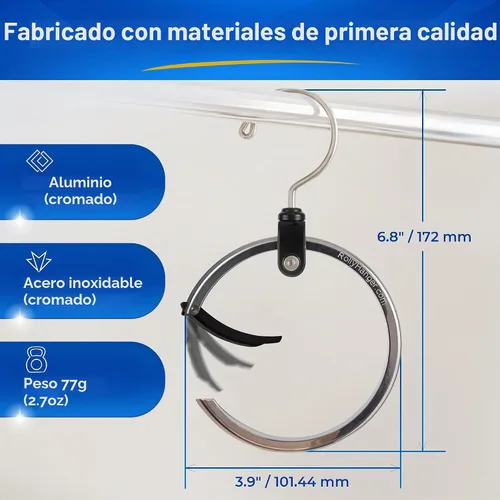 Vista 2 de ROLLY HANGER Perchas multiusos para armario, colgador de corbata y cinturón para armario, gran organizador de cinturón que ahorra espacio