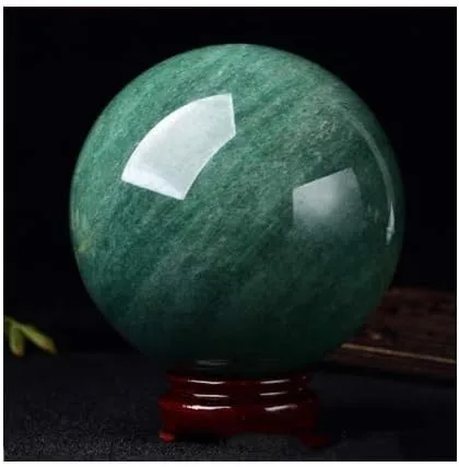 Vista 2 de oneory - Esfera de cristal de cuarzo curativo natural, bola de piedras preciosas de aventurina verde, 1.969 in, escultura natural con soporte