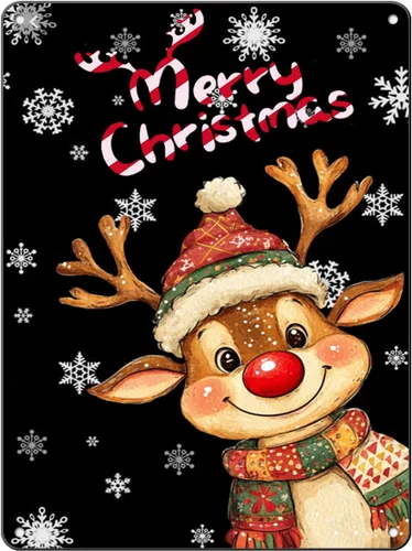 Vista 14 de Letreros de Navidad de Metal Vintage de Lata, May You Never to Too Grown Up to Search The Skies Christmas Eve 8x12 Pulgadas Arte Rústico de Pared