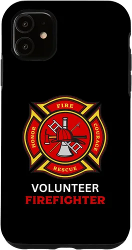 Vista 8 de Funda para iPhone 16 con logotipo de bomberos voluntarios con símbolo de bombero