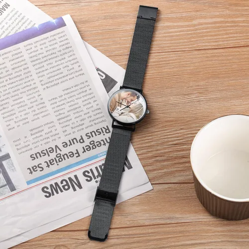 Vista 6 de JewelOra Reloj de fotos personalizado para mujeres y hombres reloj personalizado con imagen grabada relojes de pulsera de acero inoxidable regalos