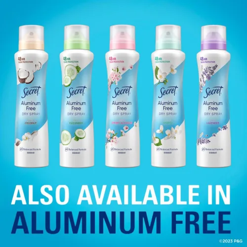 Vista 9 de Secret Dry Spray Desodorante Antitranspirante para Mujeres, Protección sin Peso por 48 Horas contra el Sudor y el Olor, Suave para la Piel, Aroma