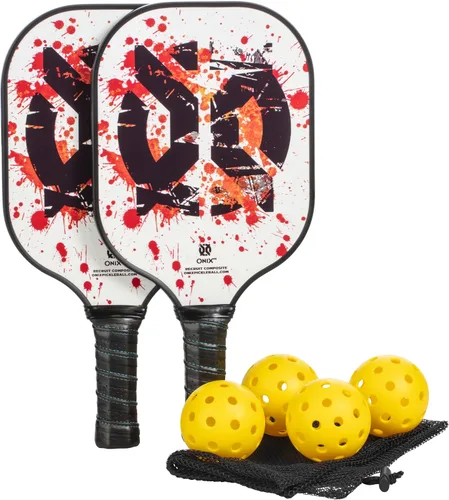 Vista 6 de Onix Pickleball Paddle Set with 2 Composite Paddles and 4 Balls — Durable Construction, Stylish Graphics, 90-Day Limited Warranty