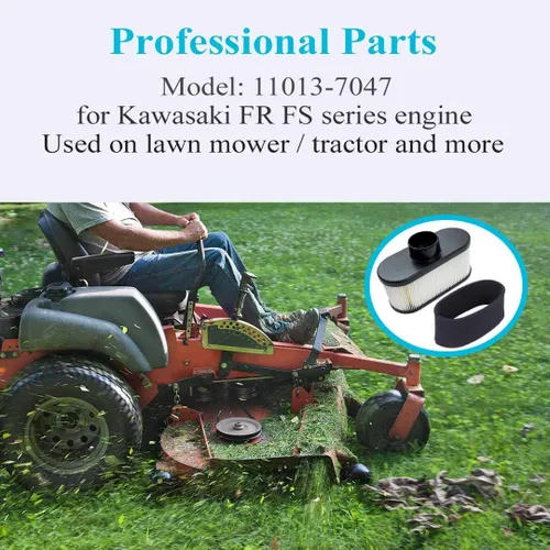 Vista 3 de HOODELL Paquete de 2 filtros de aire 11013-7047 con filtro previo, para Kawasaki FR651V FR691V FR730V Motor Hustler Husqvarna Gravely Lawn Mower