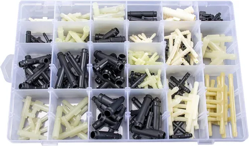 Vista 3 de Conector de tubo de vacío automotriz de 32 tamaños Kit surtido de conectores en T de vacío 1/8 "3/16" 1/4" 5/16" 3/8