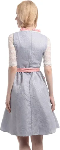 Vista 5 de LSYYSKB Disfraz de Oktoberfest para mujer, vestido de tirolesa bávara, vestidos alemanes, disfraces bávaros, vestido de tirolesa con cordones