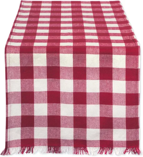 Vista 33 de DII Colección de Mesa a Cuadros Pesada con Flecos, Camino de Mesa, 14x72 pulgadas, Gris 2-Gris