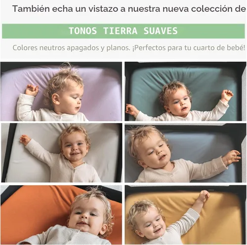 Vista 5 de Joey + Joan Pack and Play - Juego de sábanas bajeras para Graco Pack n Play Playard, paquete de 2, juego de sábanas para cuna de 100 % algodón suave