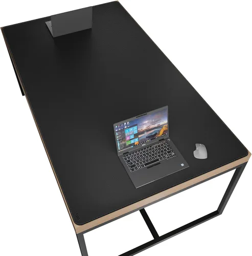 Vista 34 de Vyaaa 63" x 24" PU Leather Desk Mat, Black Large Mouse Pad Extra Large Office Desk Mat, Non-Slip Desk Blotter, Laptop Desk Pad, Waterproof Desk